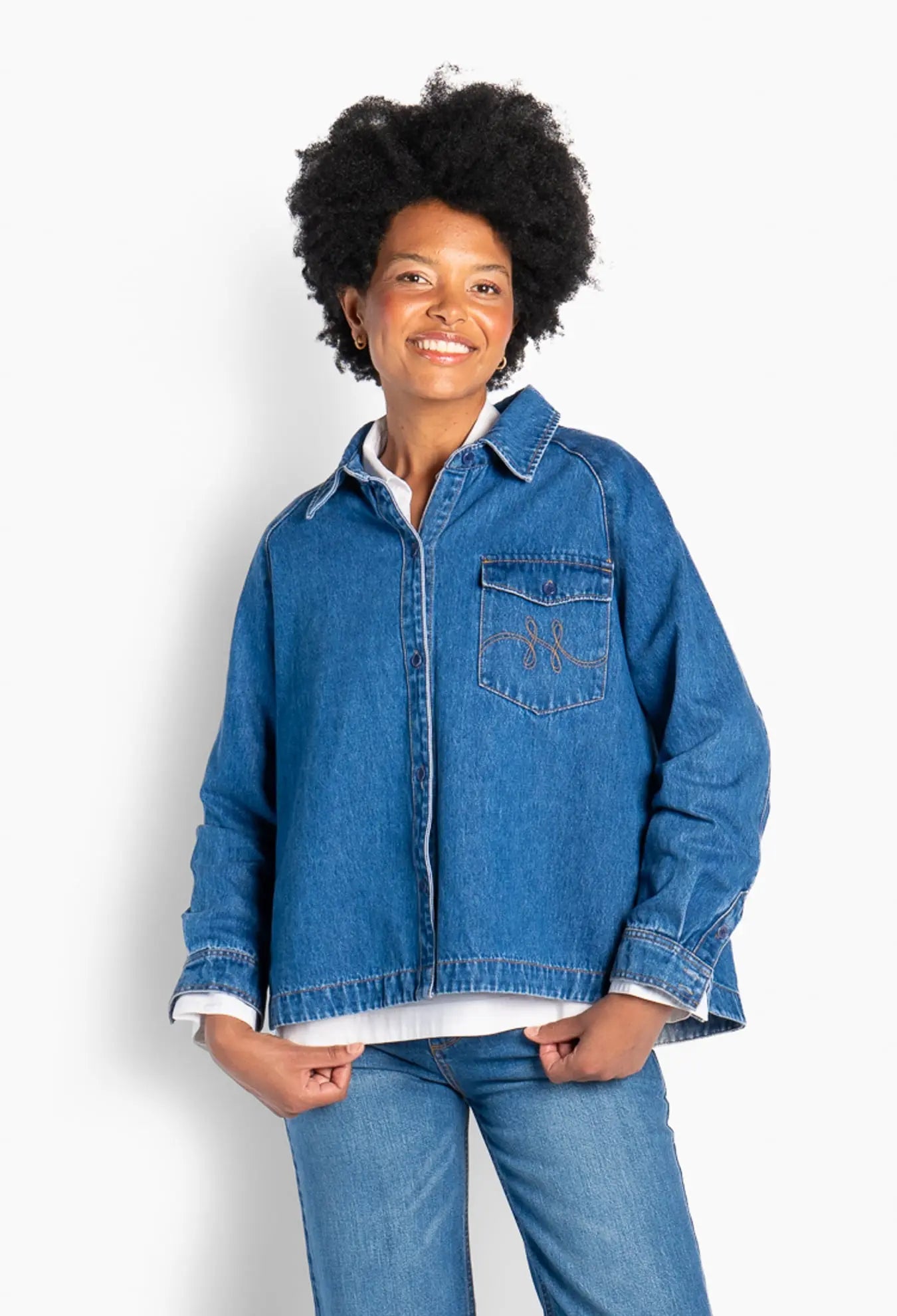 HÉST - Kylie Blue Shirt - Wash Denim