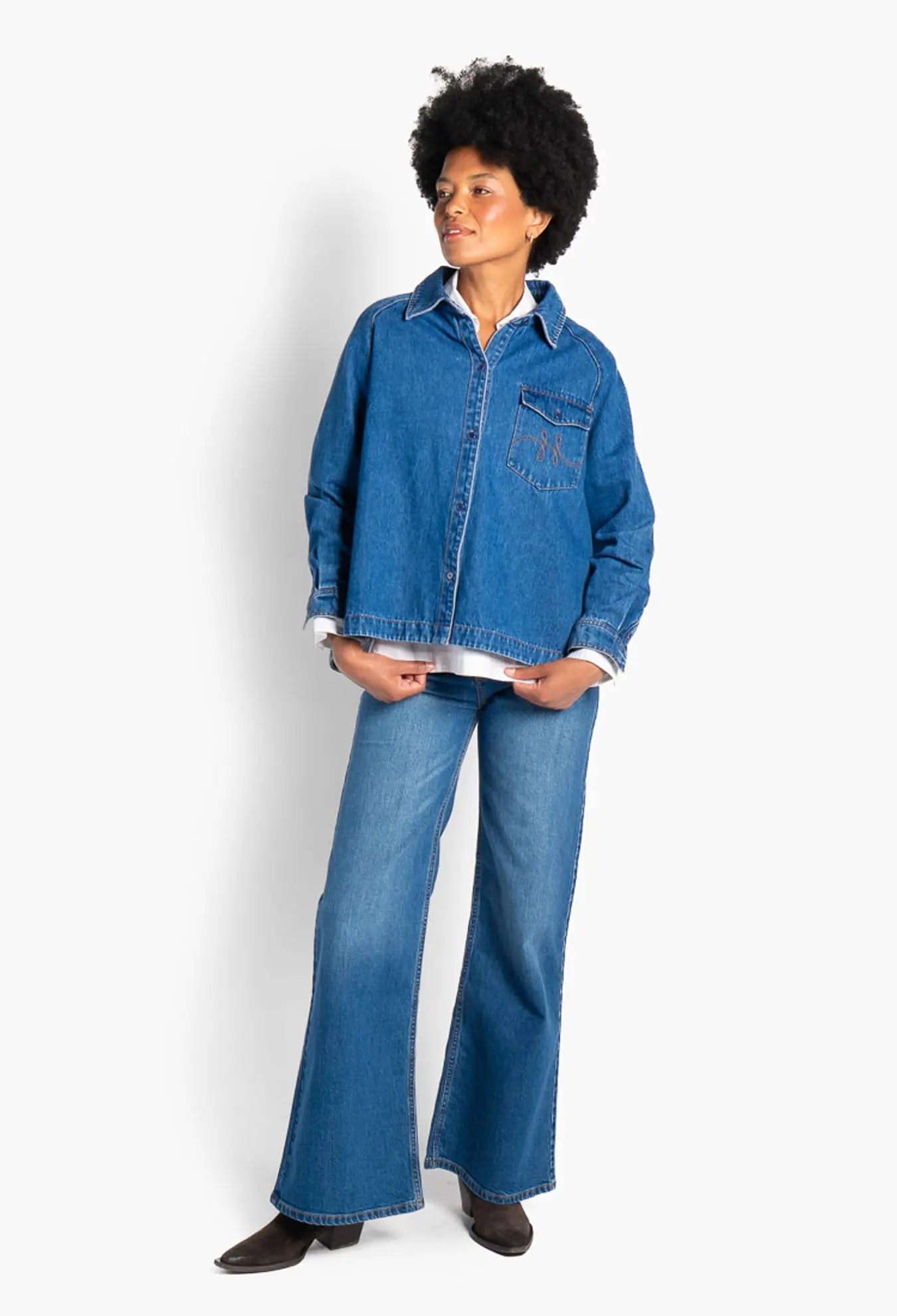 HÉST - Kylie Blue Shirt - Wash Denim