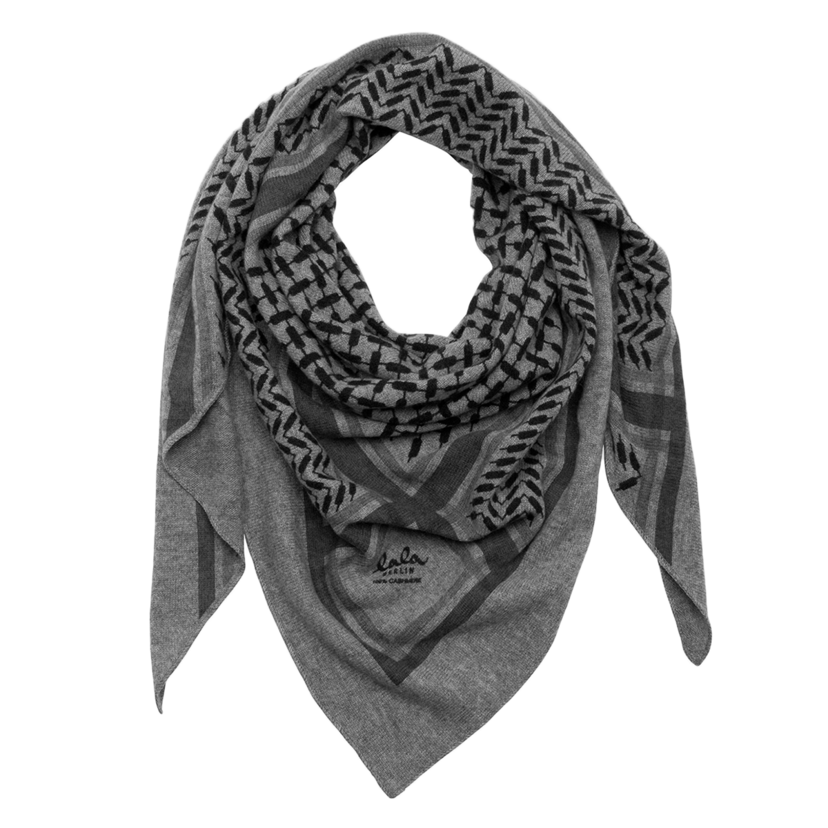 Lala Berlin tørklæde - Triangle Trinity Classic M city/middlegrey melange
