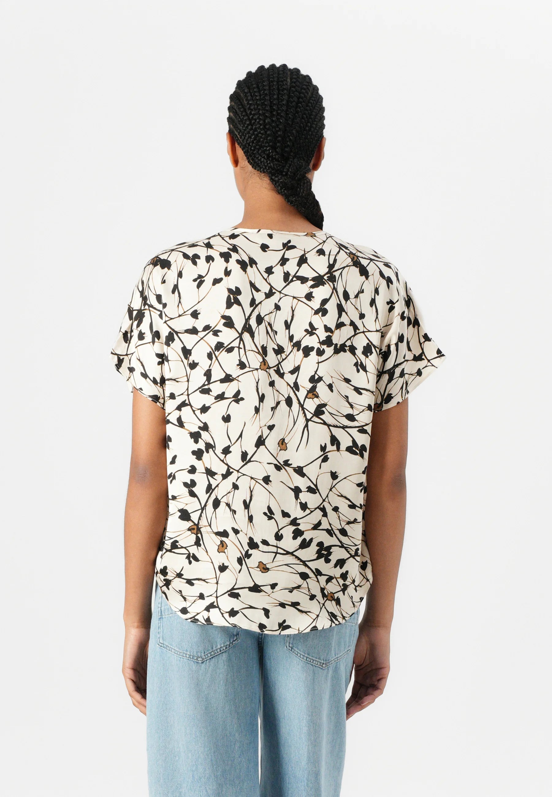 FloretBBPhina - Blouse - White Cream AOP