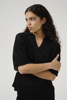 KBUpala Kortærmet striktrøje - Sort