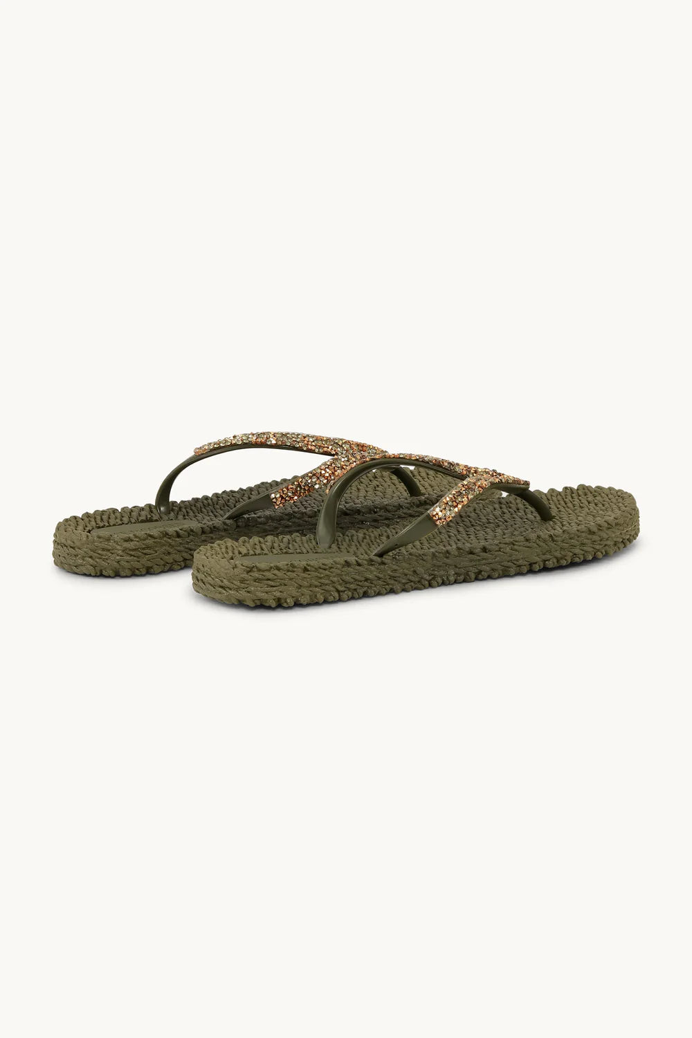 Ilse Jacobsen - Flip Flops with Rhinestones - Army