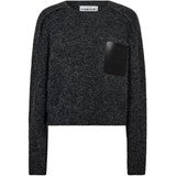 Haute L'amitié - Darcia Reverse Crop Pocket Knit - Antracit Melange