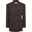 Haute L'amitié - Waist Fit Check Blazer - Mocca