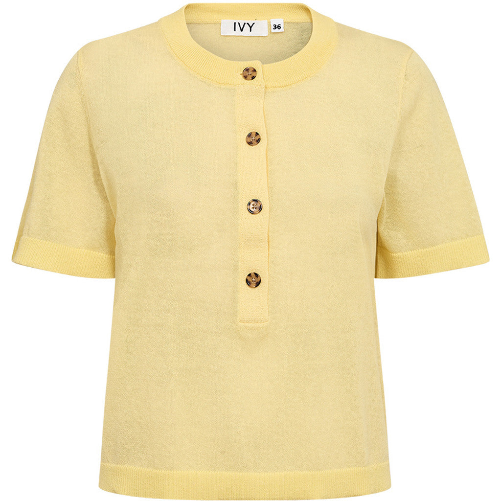 IVY-Ava Placket Knit - Mellow Yellow