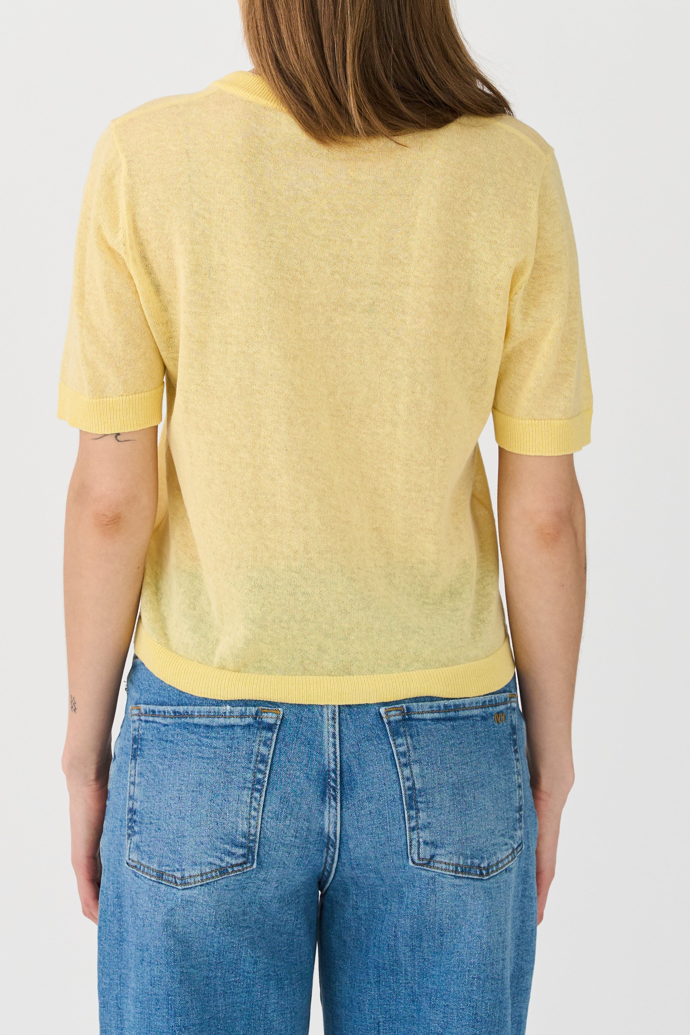 IVY-Ava Placket Knit - Mellow Yellow