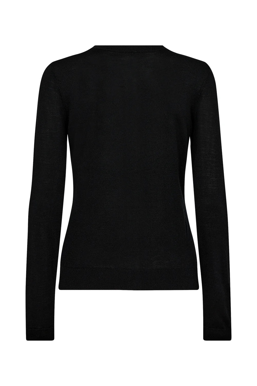 IVY-Essex Langærmet Cardigan med O-hals - Sort