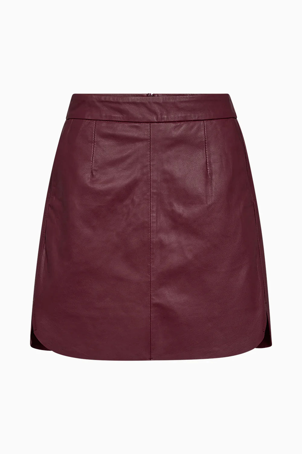 IVY-Kylie Leather Mini Skirt - Burgundy