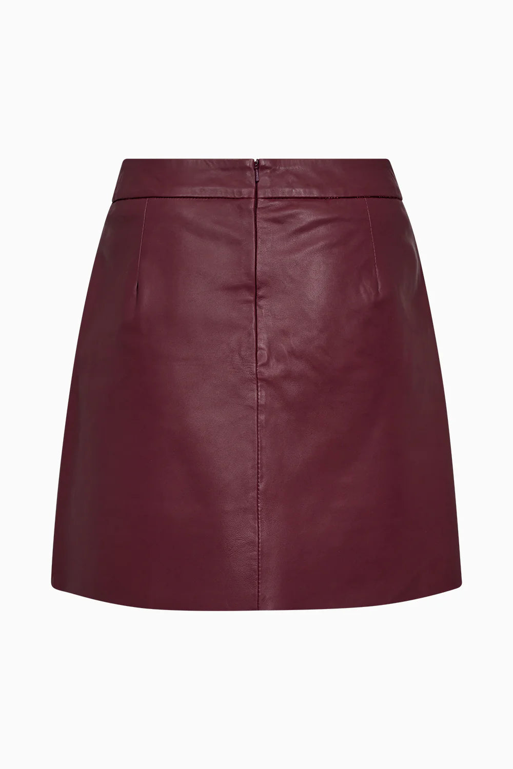 IVY-Kylie Leather Mini Skirt - Burgundy