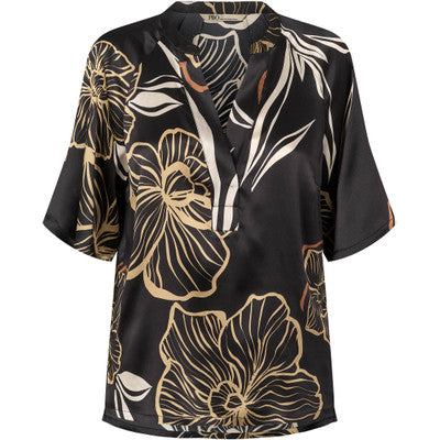 PBO - PBOIndiana Silk Blouse - Black Print