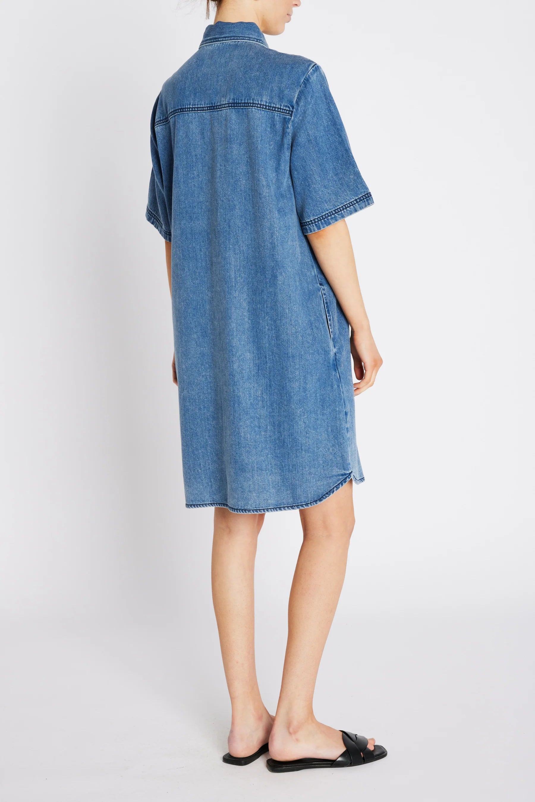 PlatieBBZigata kjole - Blue Denim