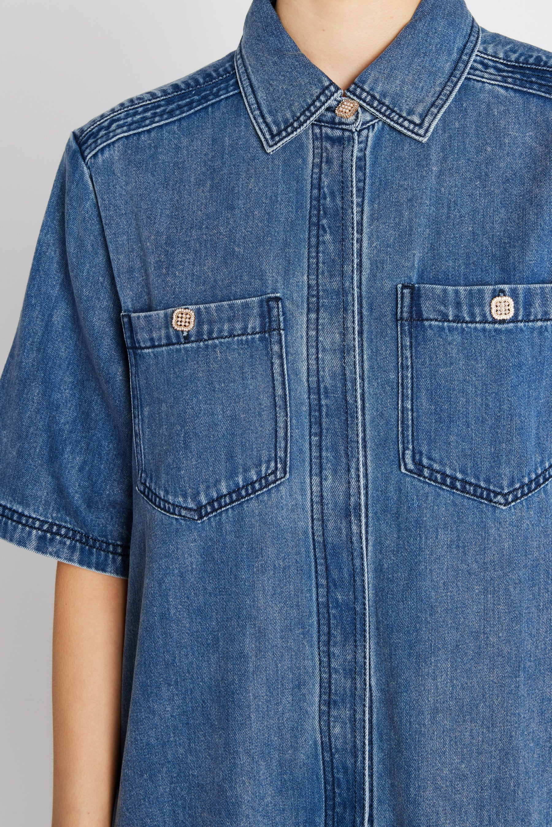 PlatieBBZigata kjole - Blue Denim