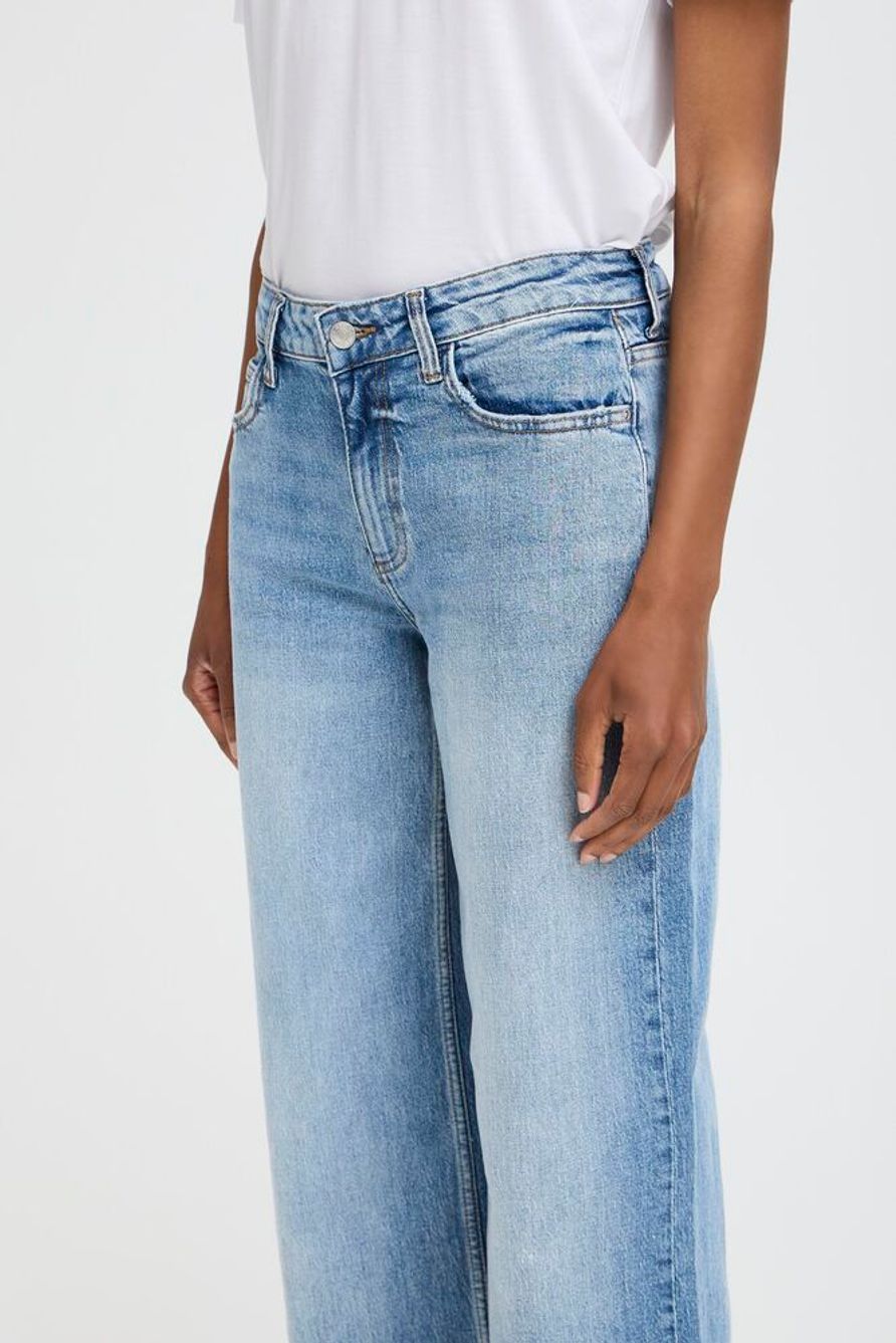 BYKYJLA LONG JEANS - Mid Blue Denim