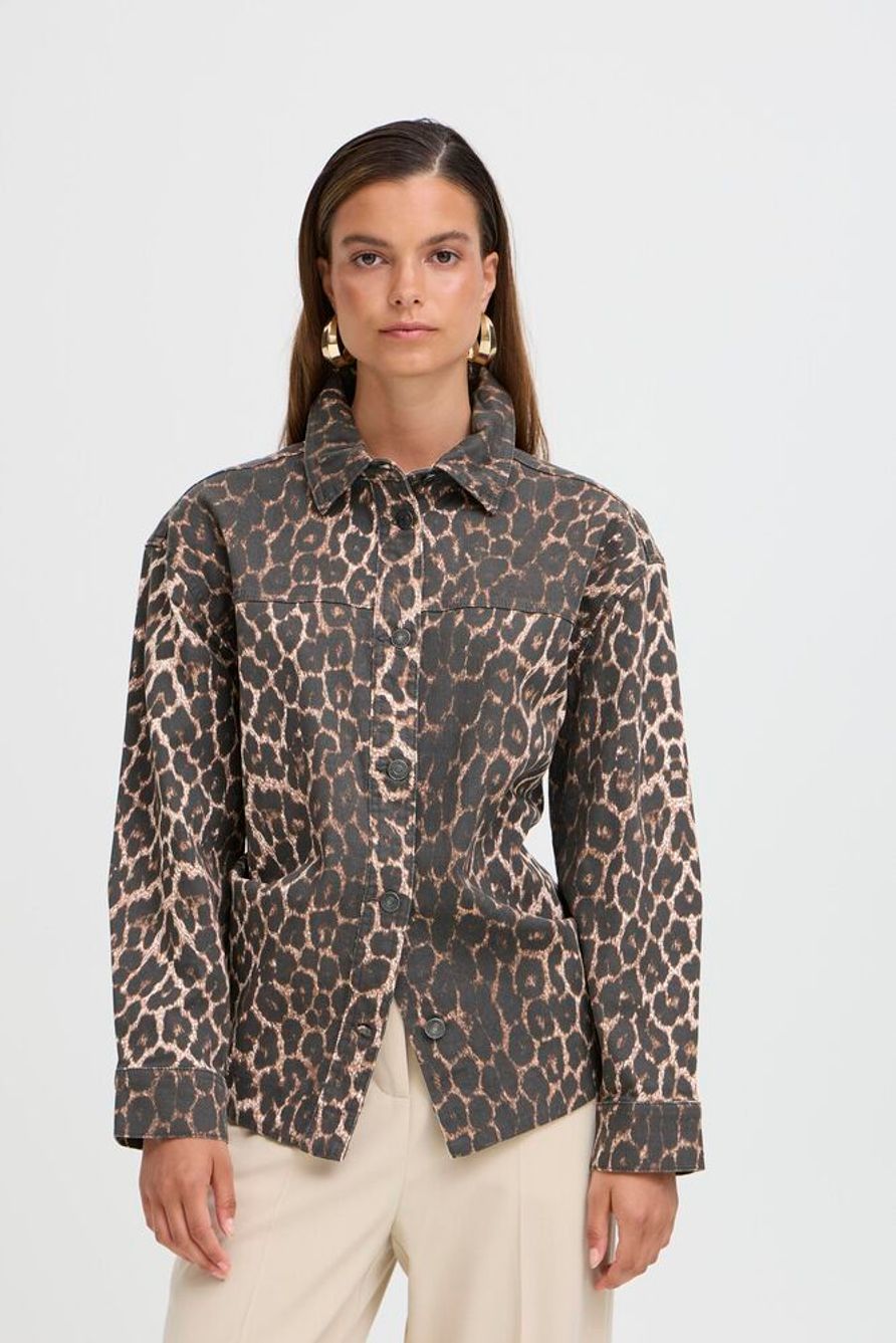 BYKENNA SHIRT - Denim Leopard