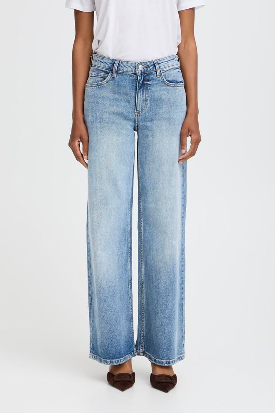 BYKYJLA LONG JEANS - Mid Blue Denim