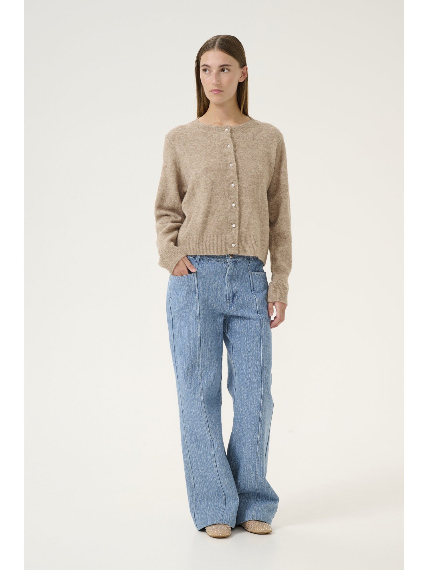 KBNoabelle Plain Cardigan - Walnut