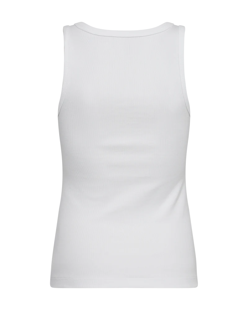 CMSIV - RIBSTRIKKET TOP I HVID