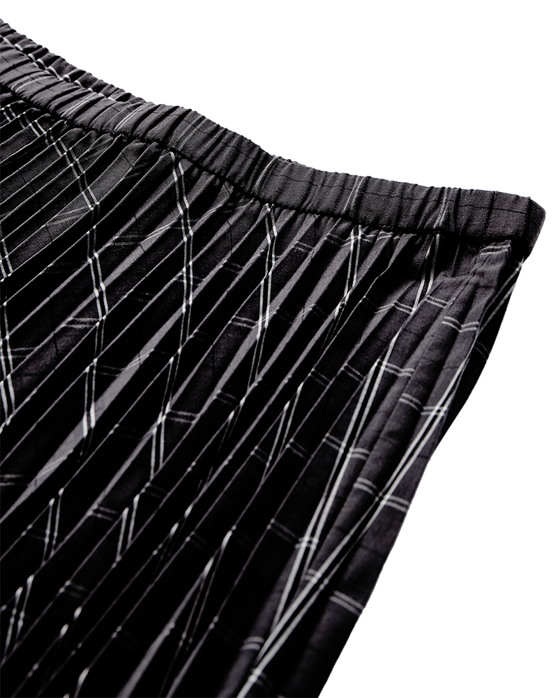 Copenhagen Muse - CMAurora Skirt - Grey pinstripe w. black